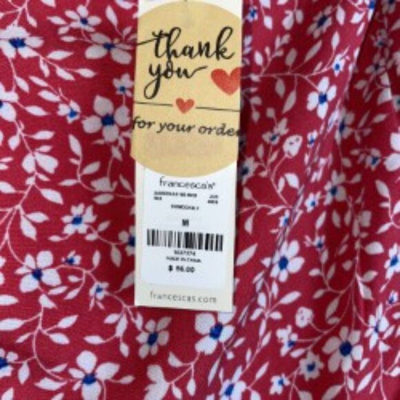 MI AMI FOR FRANCESCA'S FLORAL MIDI DRESS-SLIT FRONT RED, WHITE, BLUE SIZE M NWT - Picture 8 of 9